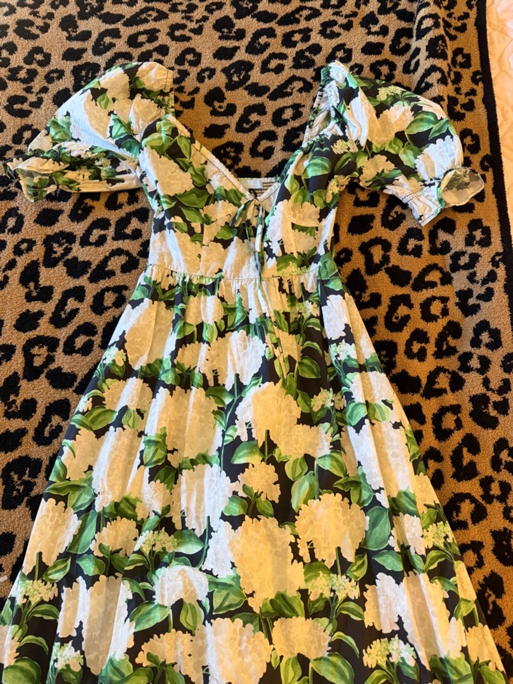 Hill house Floral Puff Sleeve Midi Dress